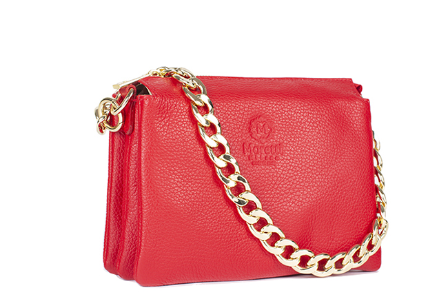 Sasso by Moretti Milano Fashion leather bag 10044 Red color